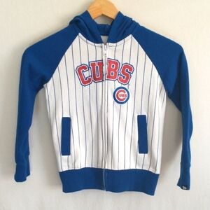 Kids Blue and White Chicago Cubs Baseball Hoodie Size 6X